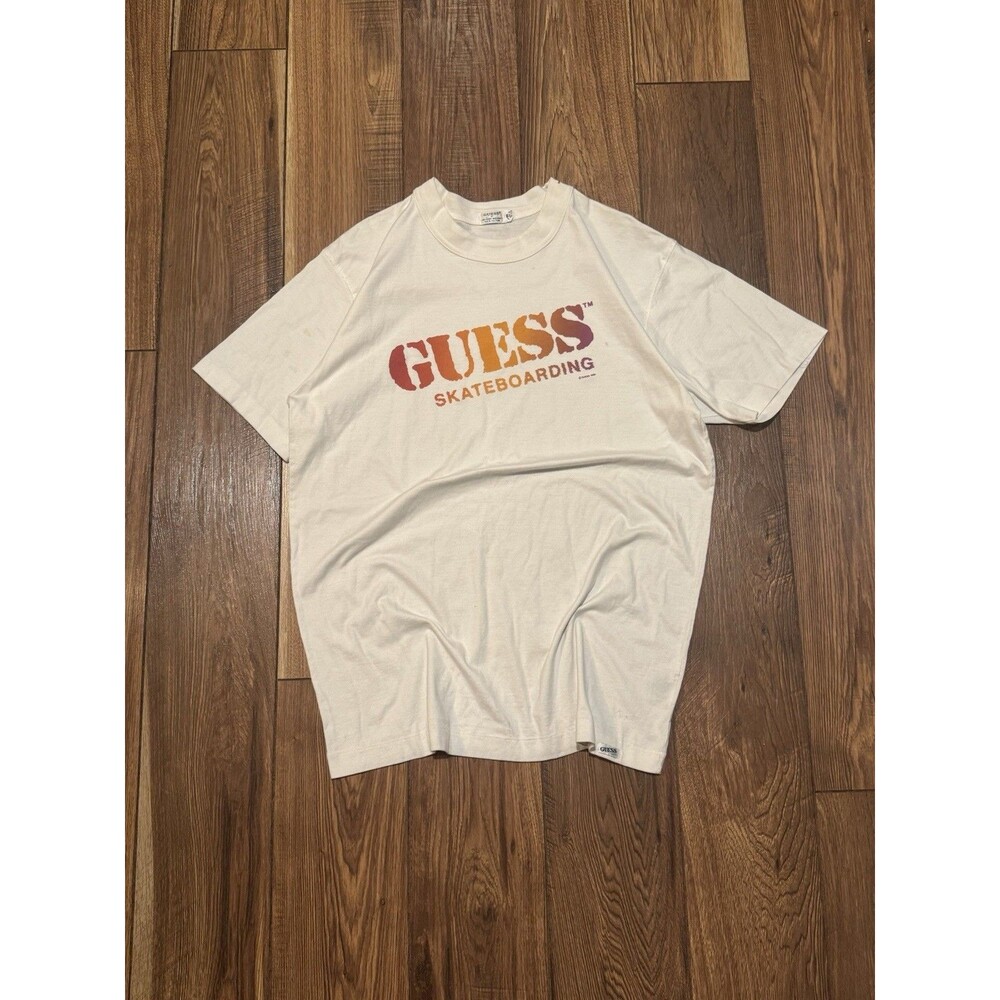 RARE Vintage 80s Guess Skateboarding USA T-Shirt Streetwear Sz M (SEE PICS!)